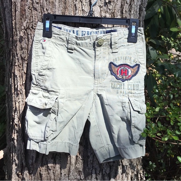 Tommy Hilfiger Light Olive Green Khaki Cargo Shorts Yacht Club Adjustable 5 - Picture 3 of 16